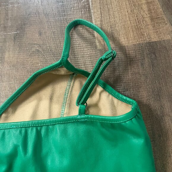 Eesome Faux Leather Crop Top - Kelly Green, Size Large - Picture 9 of 10